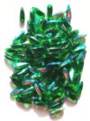 100 3x11mm Transparent Green AB Dagger Beads